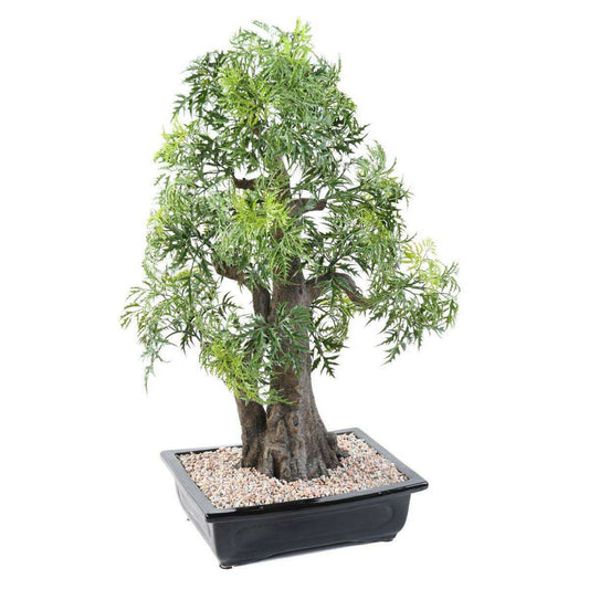 Bonsaï Aralia arbre miniature en coupe - plante synthétique intérieur - H.80cm