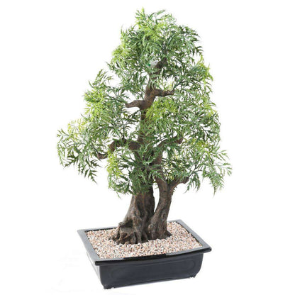 Bonsaï Aralia arbre miniature en coupe - plante synthétique intérieur - H.80cm