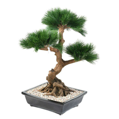 Bonsaï artificiel arbre miniature Pin en coupe - plante d'intérieur - H.70cm