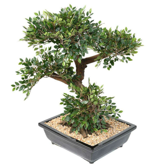 Bonsaï Orme artificiel coupe avec gravier - plante synthétique intérieur - H.70cm