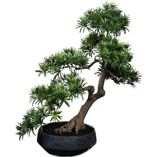 Bonsaï Podocarpus artificiel en pot - plante synthétique intérieur - H.70cm