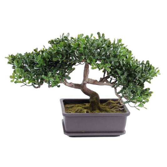 Bonsaï Thé artificiel en coupe - plante synthétique intérieur extérieur - H.22cm