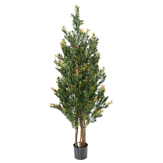 Buis artificiel Buisson RED DAY UV - topiaire pour extérieur - H.130cm vert