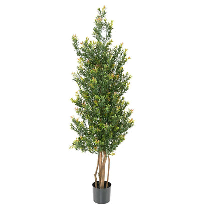 Buis artificiel Buisson RED DAY UV - topiaire pour extérieur - H.165cm vert