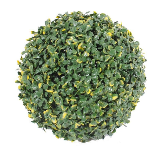 Plante artificielle Boule de buis artificiel - décoration intérieure - 23 cm vert/jaune