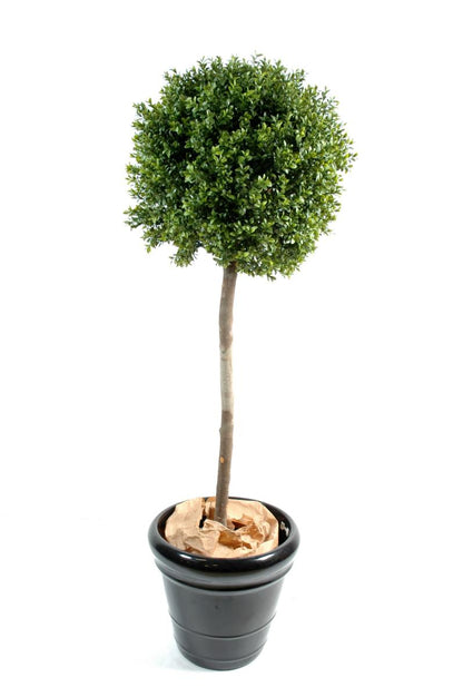 Plante artificielle convient en extérieur Buis tige boule - H.110cm vert