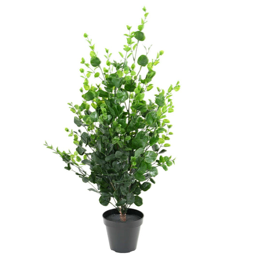 Buisson artificiel Eucalyptus UV - plante intérieur extérieur - H.90cm vert