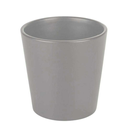 Cache pot de fleur céramique Stockholm - intérieur extérieur - Ø20,8 x H.20,5cm gris