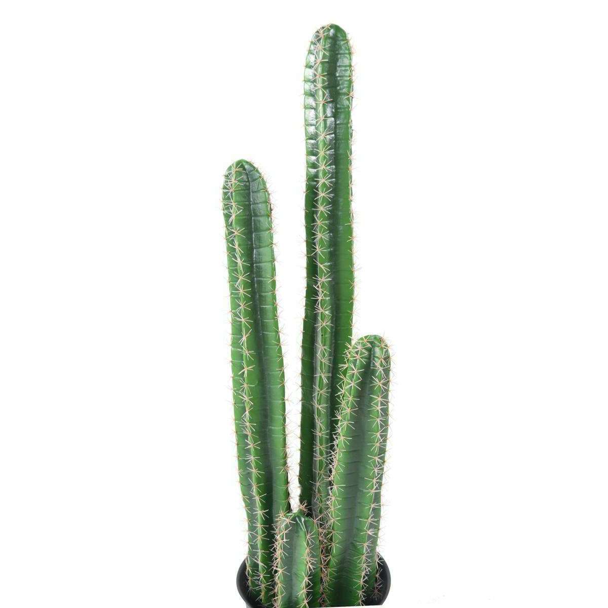 Cactus artificiel Barrel 4 troncs - plante d'intérieur - H. 135 cm vert