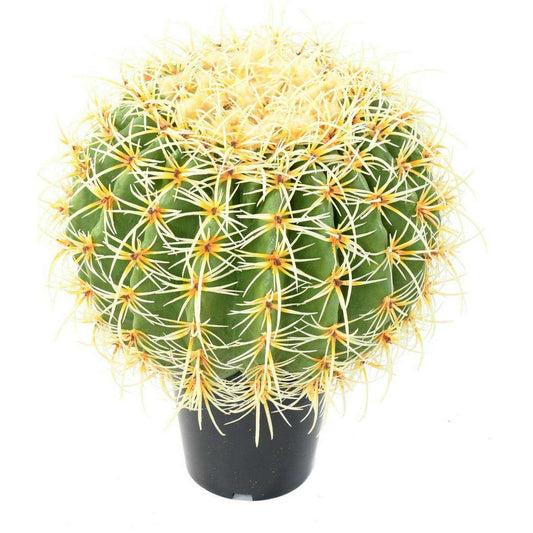 Cactus artificiel coussin de belle-mère - plante d'intérieur - H. 35cm vert jaune