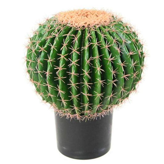 Cactus artificiel Echino - plante synthétique d'intérieur - H. 50cm vert