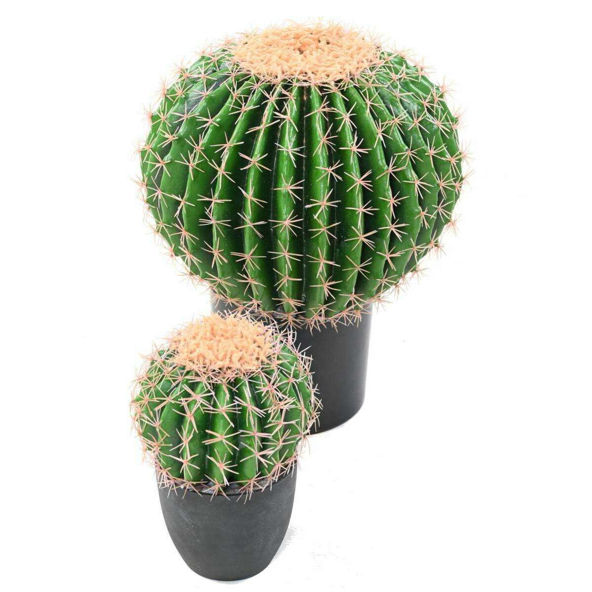 Cactus artificiel Echino - plante synthétique d'intérieur - H. 50cm vert