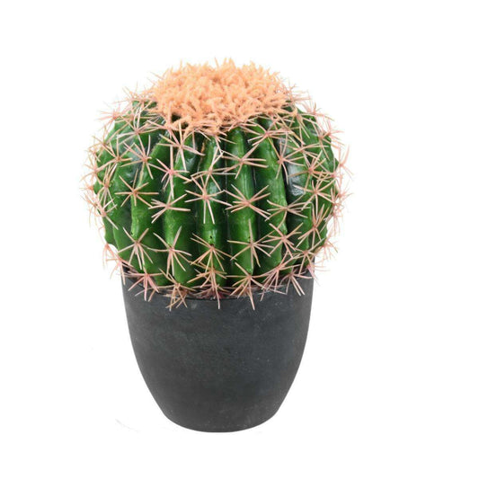 Cactus artificiel Echino - plante synthétique d'intérieur - H.27cm vert