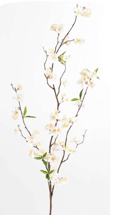 Fleur artificielle branche de cerisier blanc 76 fleurs H.115cm