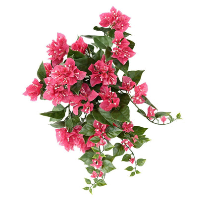 Chute artificielle fleurie Bougainvillier large UV - plante d'extérieur - H.40cm fuchsia