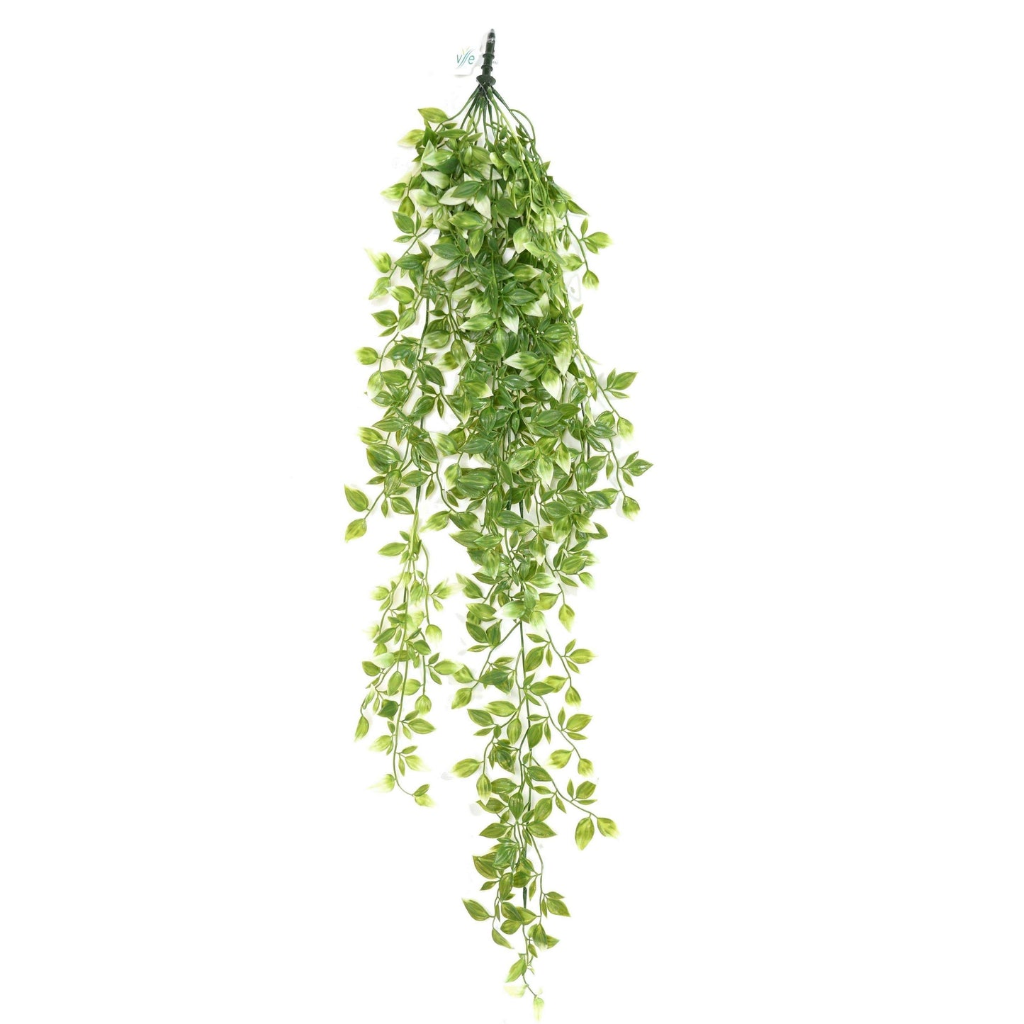 Chute artificielle Tradescantia résistant UV - plante pour extérieur - H.85cm vert blanc