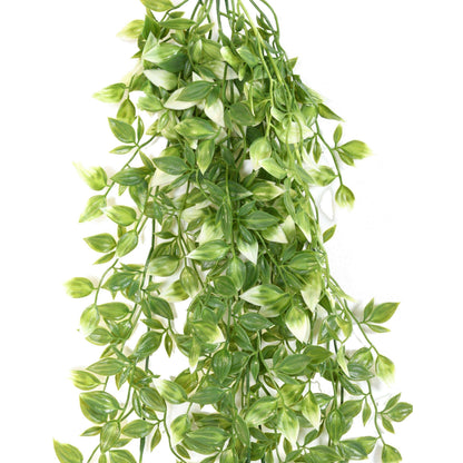 Chute artificielle Tradescantia résistant UV - plante pour extérieur - H.85cm vert blanc