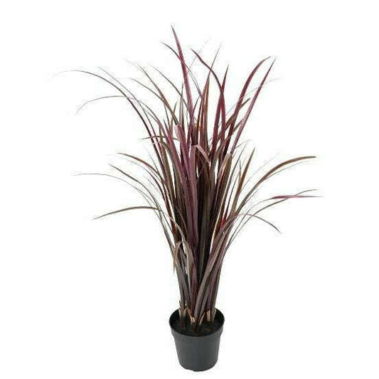 Citronnelle artificielle Cymbopognon Citratus - plante pour extérieur - H.90cm bordeaux