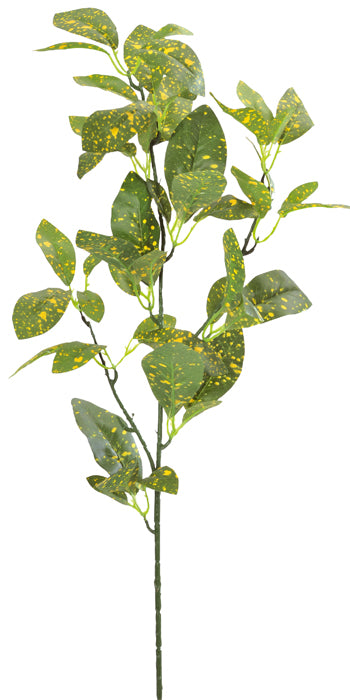 Feuillage artificielle Croton en branche -décoration intérieure - H.75 cm vert
