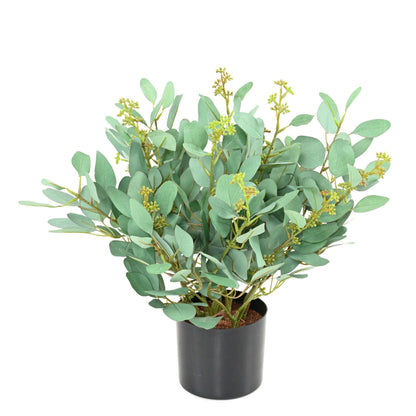 Eucalyptus artificiel en pot - plante synthétique d'intérieur - H.40cm vert