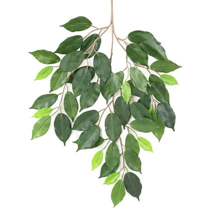 Feuillage artificiel branche de Ficus Fat - composition florale - H.60cm vert