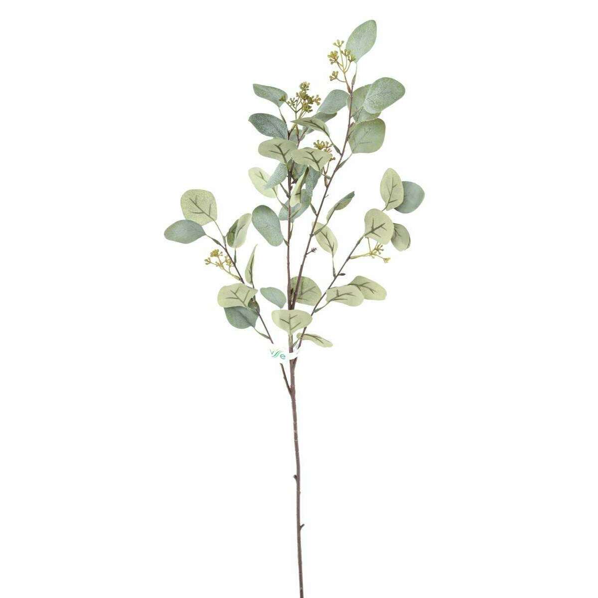 Feuillage artificiel Branche Eucalyptus - création de bouquet - H.90cm vert