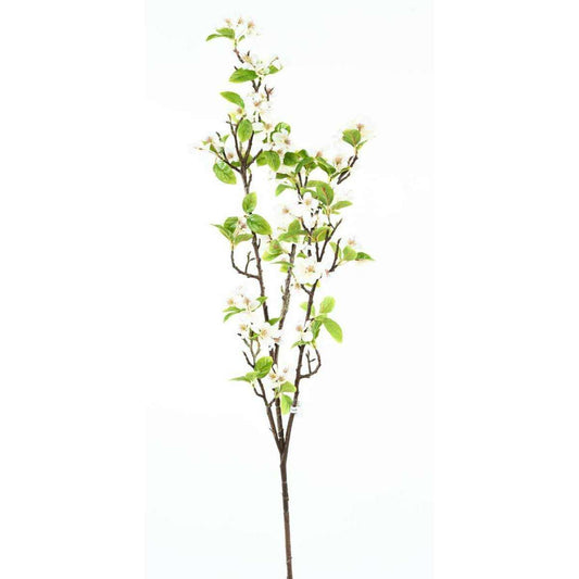 Feuillage artificiel branche Pommier XL - décoration pour intérieur - H.125cm blanc