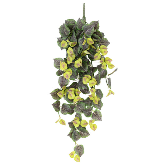 Feuillage artificiel chute de Coleus en piquet - plante d'intérieur - H.96cm vert foncé