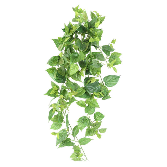 Feuillage artificiel chute de Pothos en piquet - plante d'intérieur - H.75cm vert