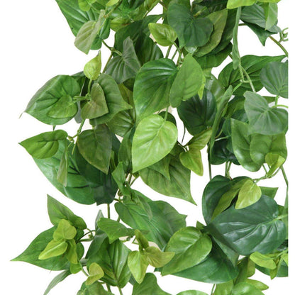 Feuillage artificiel chute de Pothos en piquet - plante d'intérieur - H.75cm vert