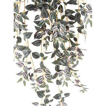 Feuillage artificiel chute de Tradescantia - plante d'intérieur - H.110cm vert violet