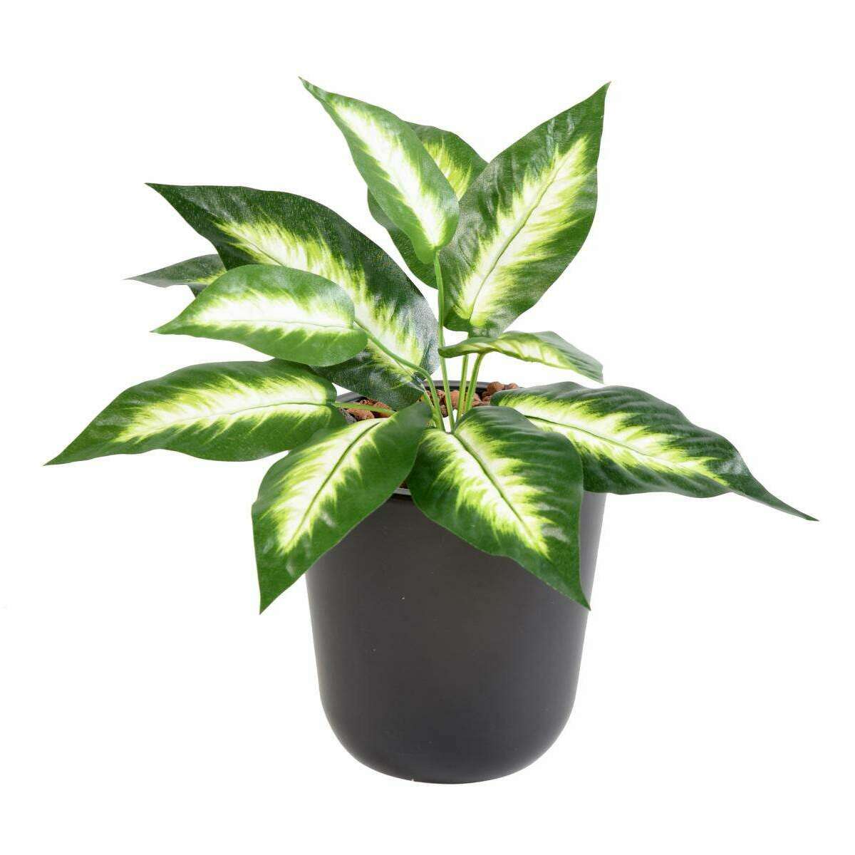 Feuillage artificiel Dieffenbachia mini en piquet - intérieur - H.30cm panaché