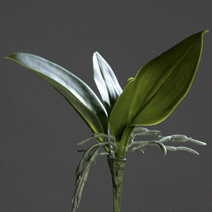 Feuillage artificiel Feuilles d'orchidée - plante en piquet - H.21cm vert