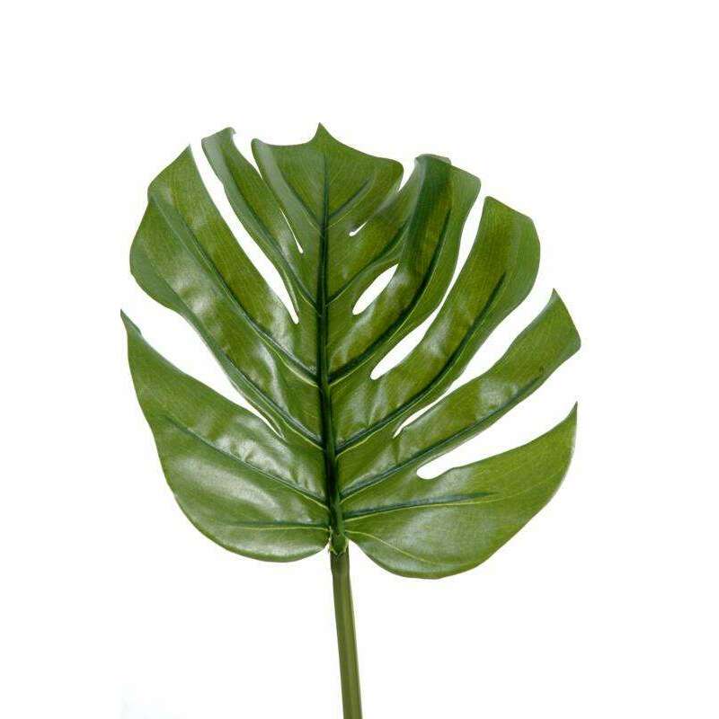 Feuille artificielle de Philodendron - décoration d'intérieur - H.45cm vert