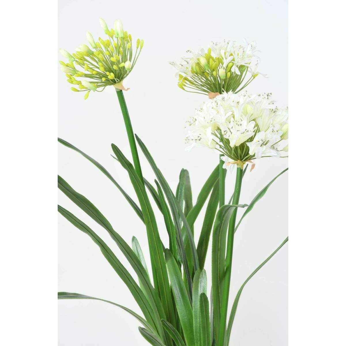 Fleur artificielle Agapanthe en motte - plante d'intérieur - H.90cm blanc