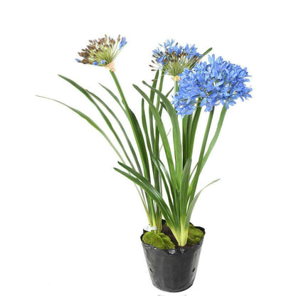 Fleur artificielle Agapanthe en motte - plante d'intérieur - H.90cm bleu