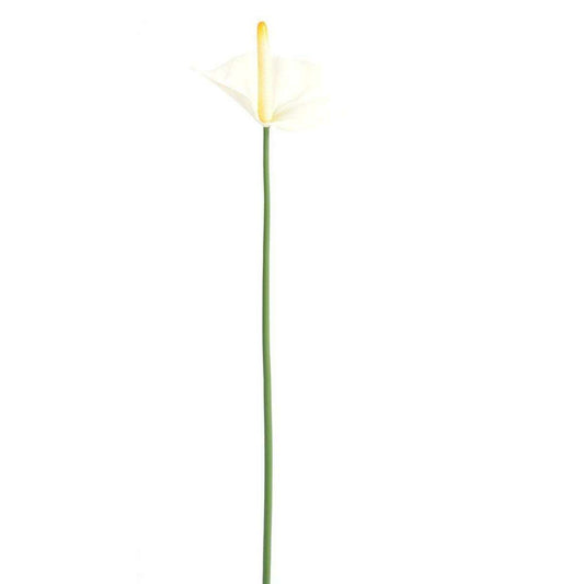 Fleur artificielle Anthurium - décoration florale - H.60cm blanc