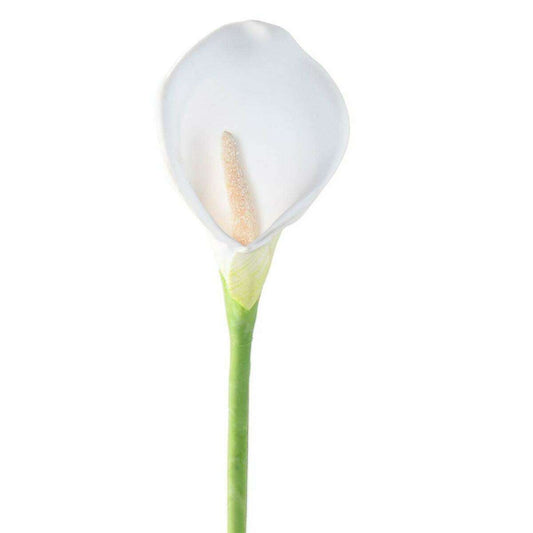 Fleur artificielle Arum haute qualité - composition bouquet - H. 78 cm blanc