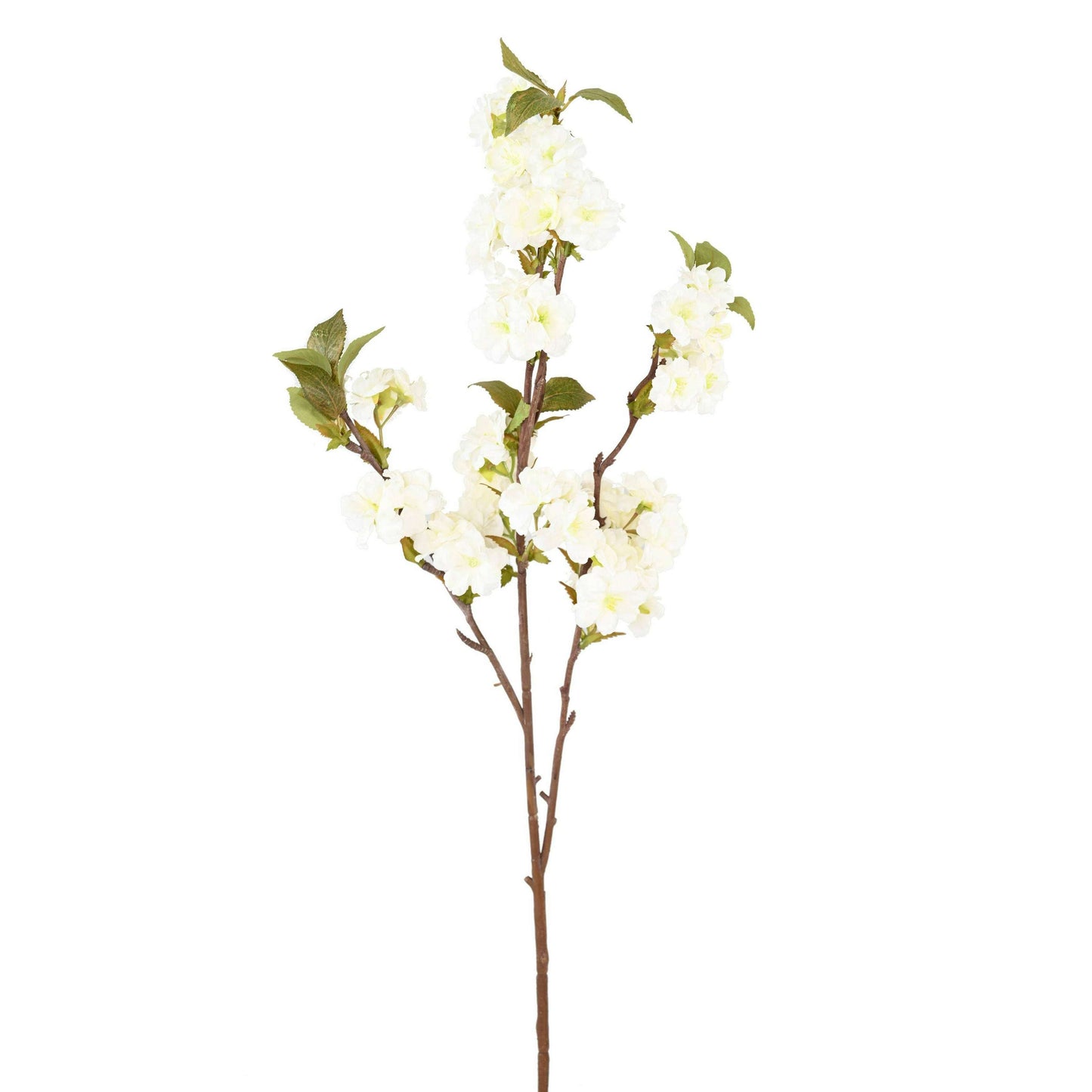 Fleur artificielle branche de cerisier - 57 fleurs - H.92cm blanc