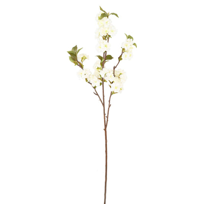 Fleur artificielle branche de cerisier - 57 fleurs - H.92cm blanc