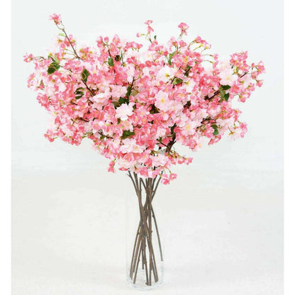 Fleur artificielle branche de cerisier - 85 fleurs 16 feuilles - H.105cm rose