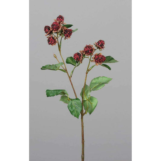 Fleur artificielle branche de mûres – composition florale - H.44cm rouge