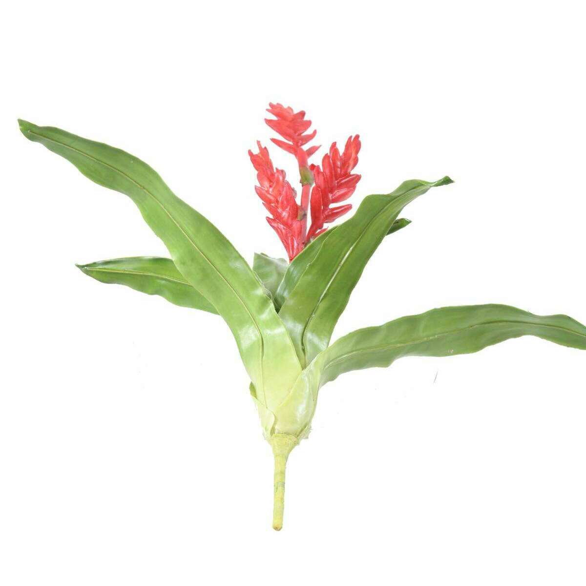 Fleur artificielle Bromélia 4 fleurs - décoration d'intérieur - H.55cm rouge