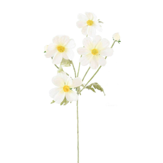 Fleur artificielle Cosmos - composition création florale - H.62cm blanc