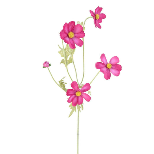 Fleur artificielle Cosmos - composition création florale - H.62cm fuchsia