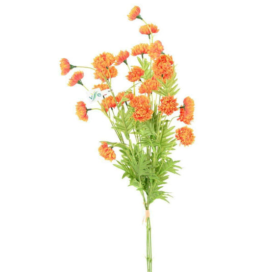 Fleur artificielle coupée Chrysanthème 27 fleurs - décoration intérieure - H.80 cm orange