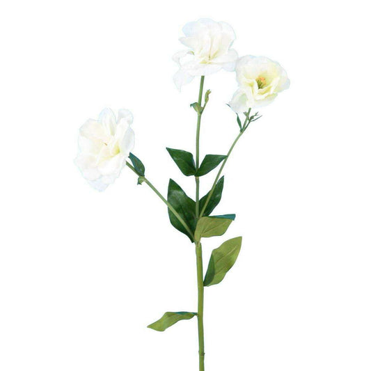 Fleur artificielle coupée Lisianthus 3 fleurs - création de bouquet - H.70cm blanc