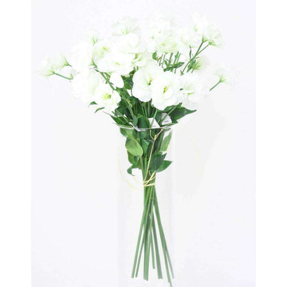 Fleur artificielle coupée Lisianthus 3 fleurs - création de bouquet - H.70cm blanc