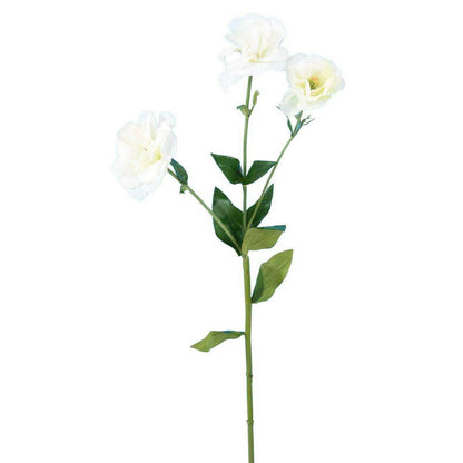 Fleur artificielle coupée Lisianthus 3 fleurs - création de bouquet - H.70cm blanc