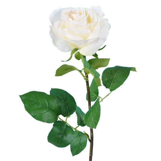 Fleur artificielle coupée rose - décoration d'intérieur - H.66cm blanc